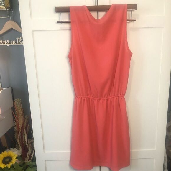 Chloe k coral pink casual dress zip front 0129 - Picture 5 of 7